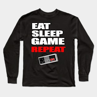 Funny Eat Sleep Game Repeat Gamer t-shirt Long Sleeve T-Shirt